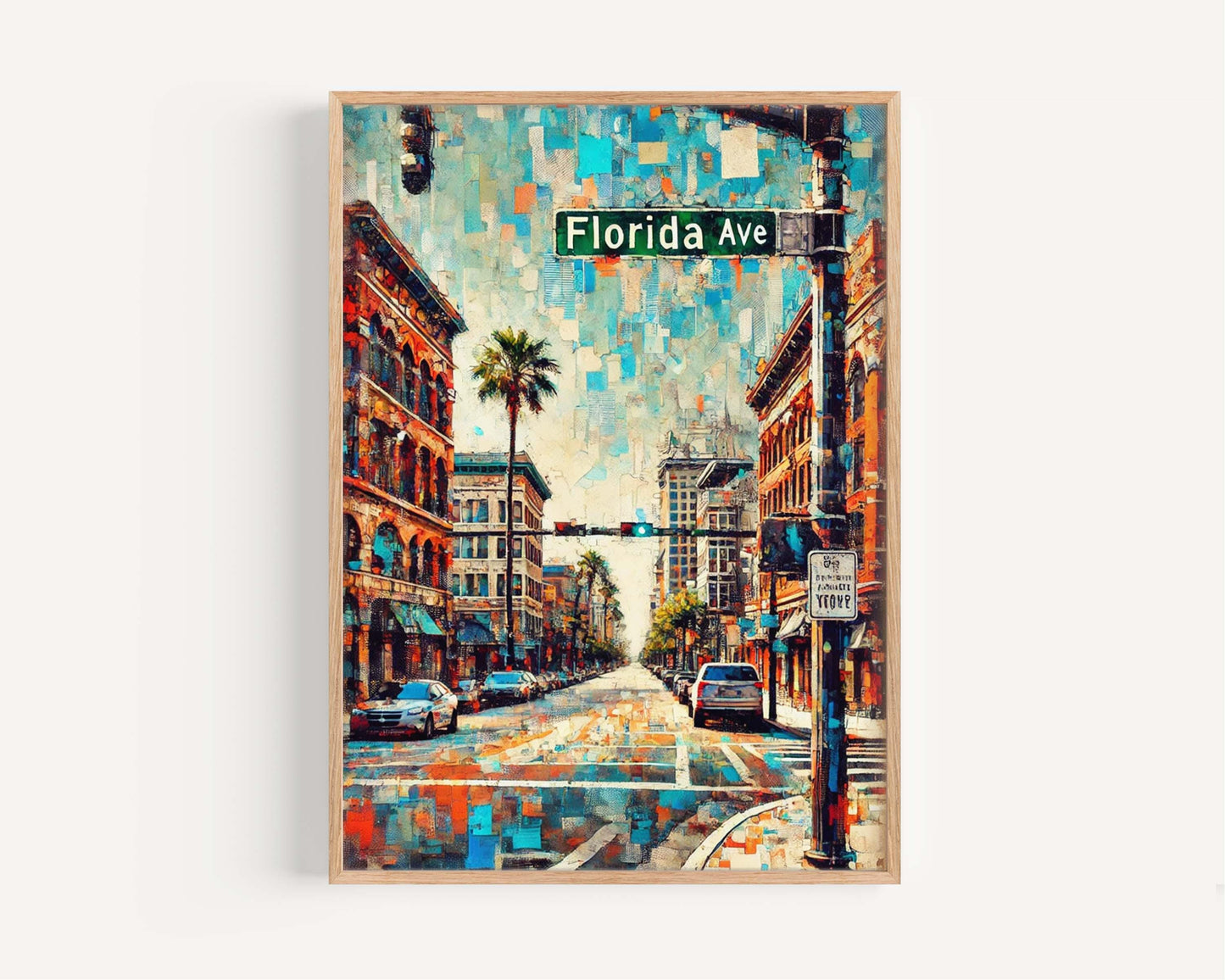 Florida Ave Print Tampa Wall Art, Florida Travel Poster, Housewarming & Florida Gift, Coastal Home Decor, Unique Tampa Art Print