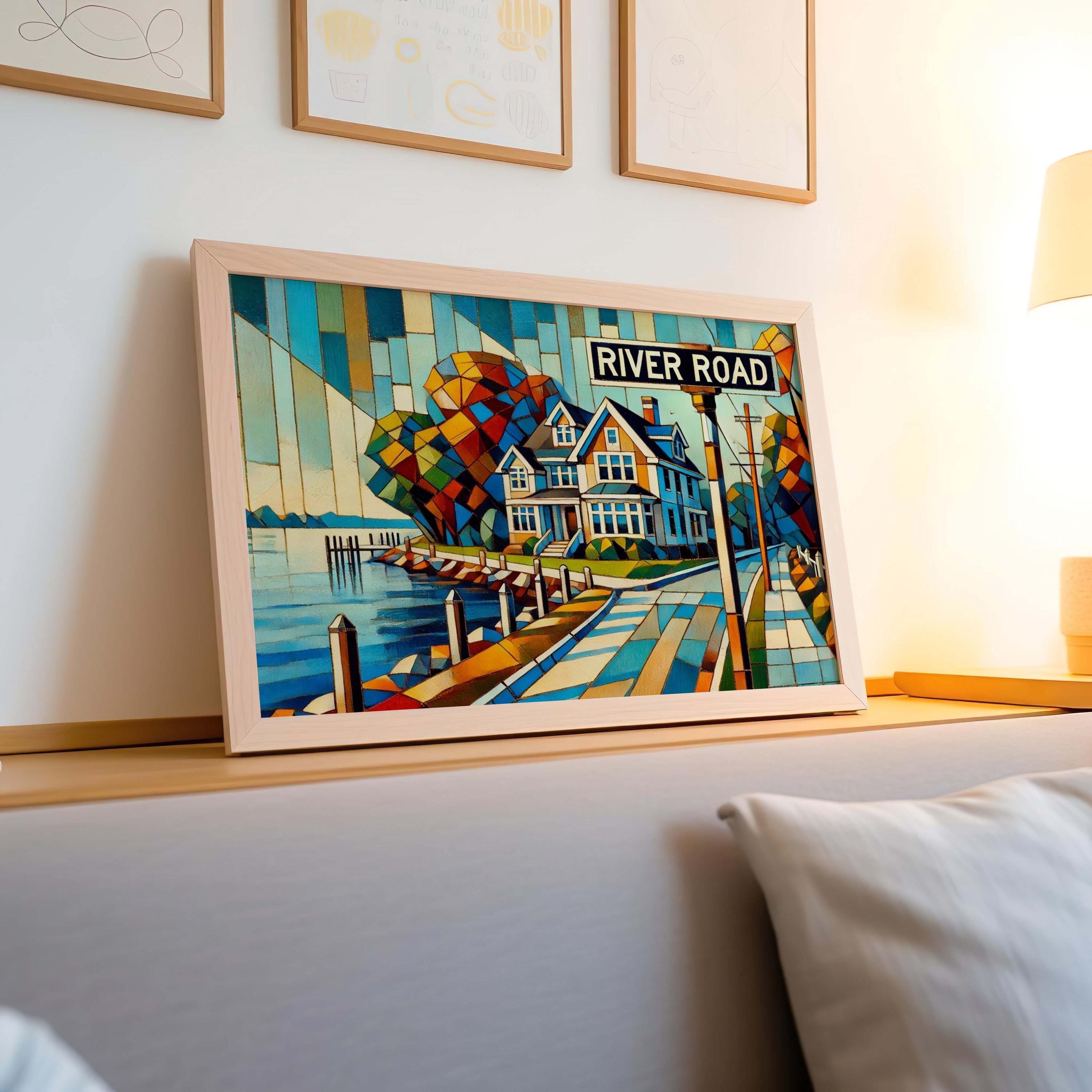 River Road Print - Rumson, New Jersey, USA