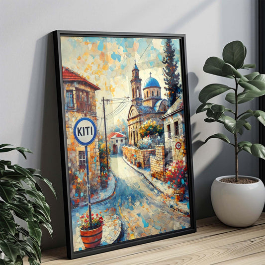 Kiti Art Cyprus Travel Print - Kiti Wall Art Poster, European City Gift & Housewarming Decor