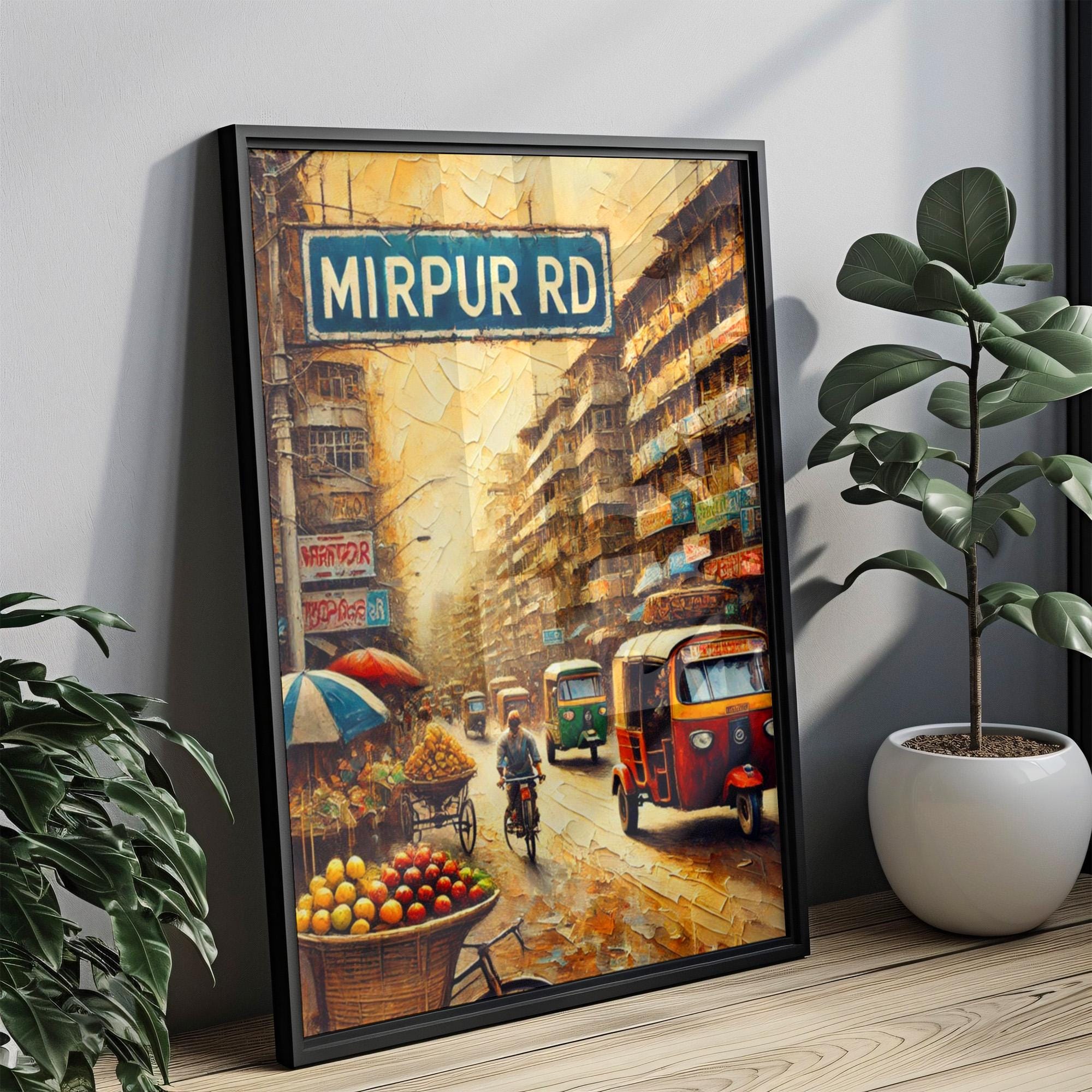 Dhaka Print, Mirpur Road Wall Art, Bangladesh Street Sign Artwork, Travel Souvenir, Cityscape Decor, Fine Art Poster, Personalized Gift