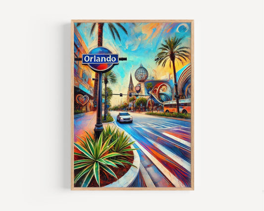 Orlando Wall Art Print - Florida Travel Poster, Housewarming Gift, USA Souvenir & Florida Decor for Home or Office