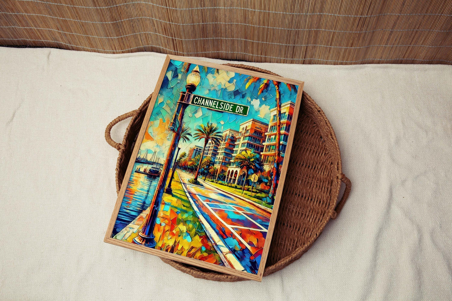 Channelside Drive Wall Art Tampa Florida Travel Print, Channelside Drive Poster for Home Decor & Florida Gift