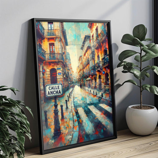 Wall Art Calle Ancha Print - Leon Spain Travel Poster, Spain Gift, Housewarming Decor, Spanish Wall Art, Travel Print