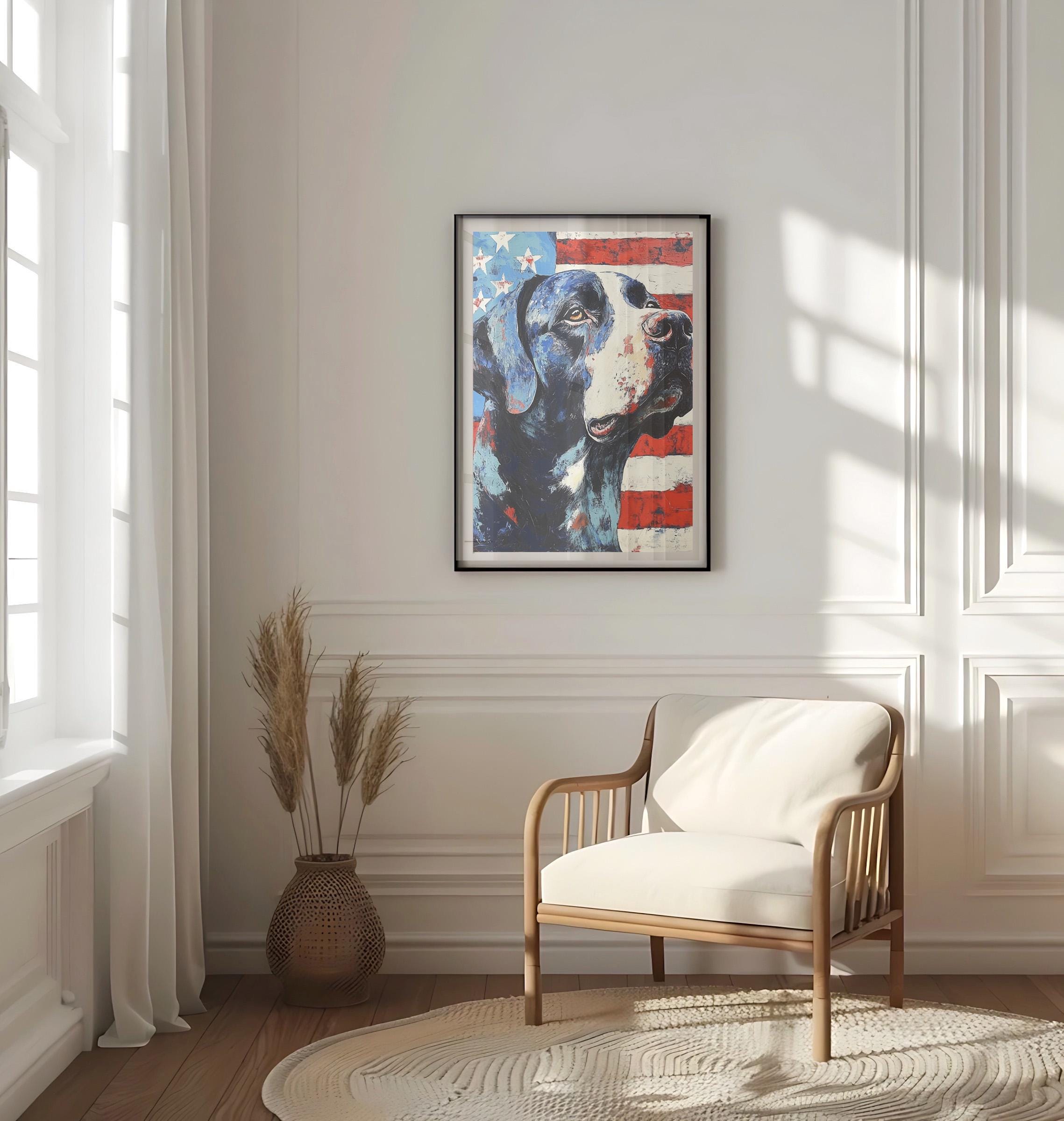 Dog Wall Art Patriotic - United States