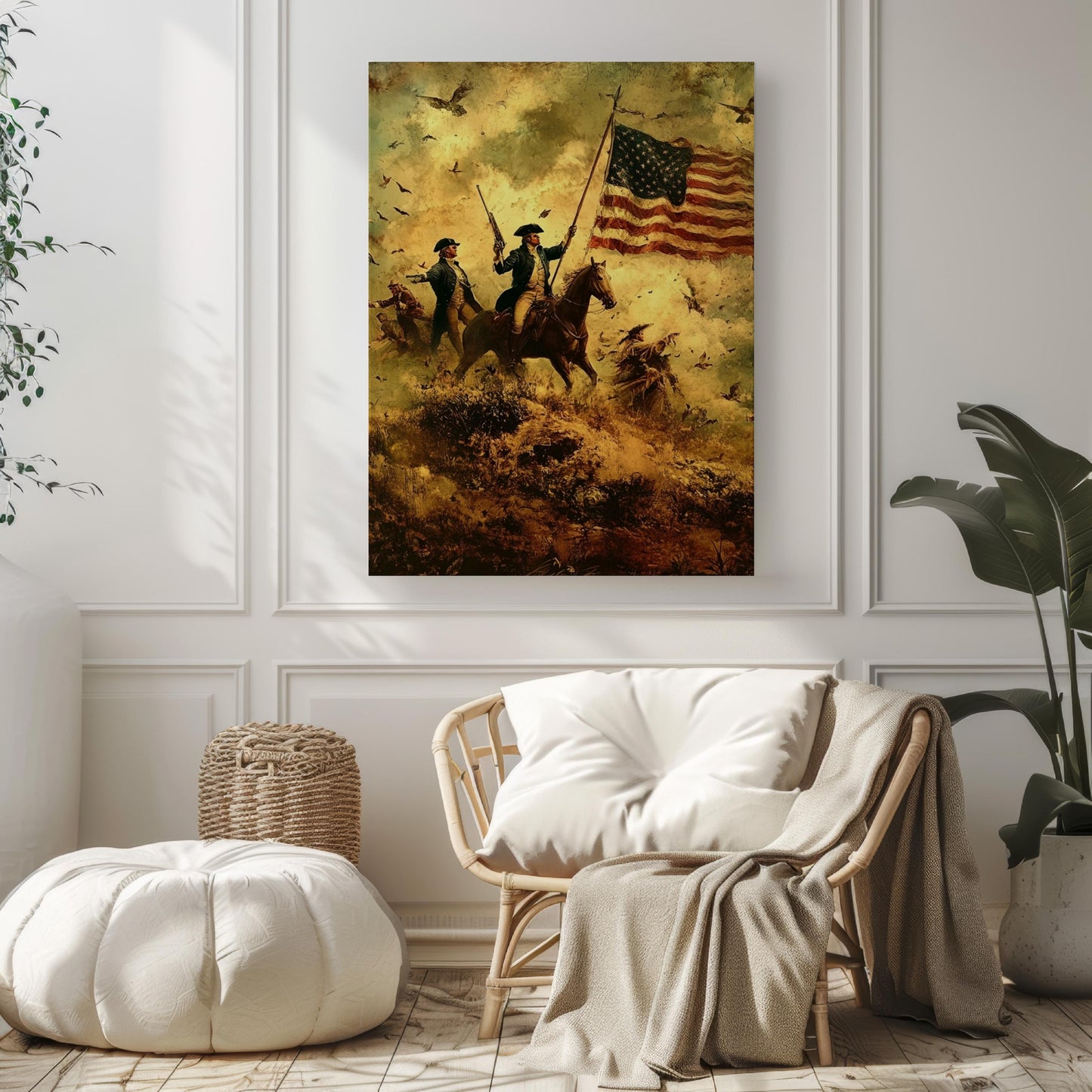 Abstract American War USA Wall Art – Patriotic United States Independence Poster for Home Decor