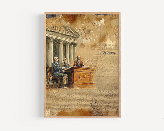 American Freedom Abstract USA Wall Art Patriotic Poster United States Independence Decor for Home