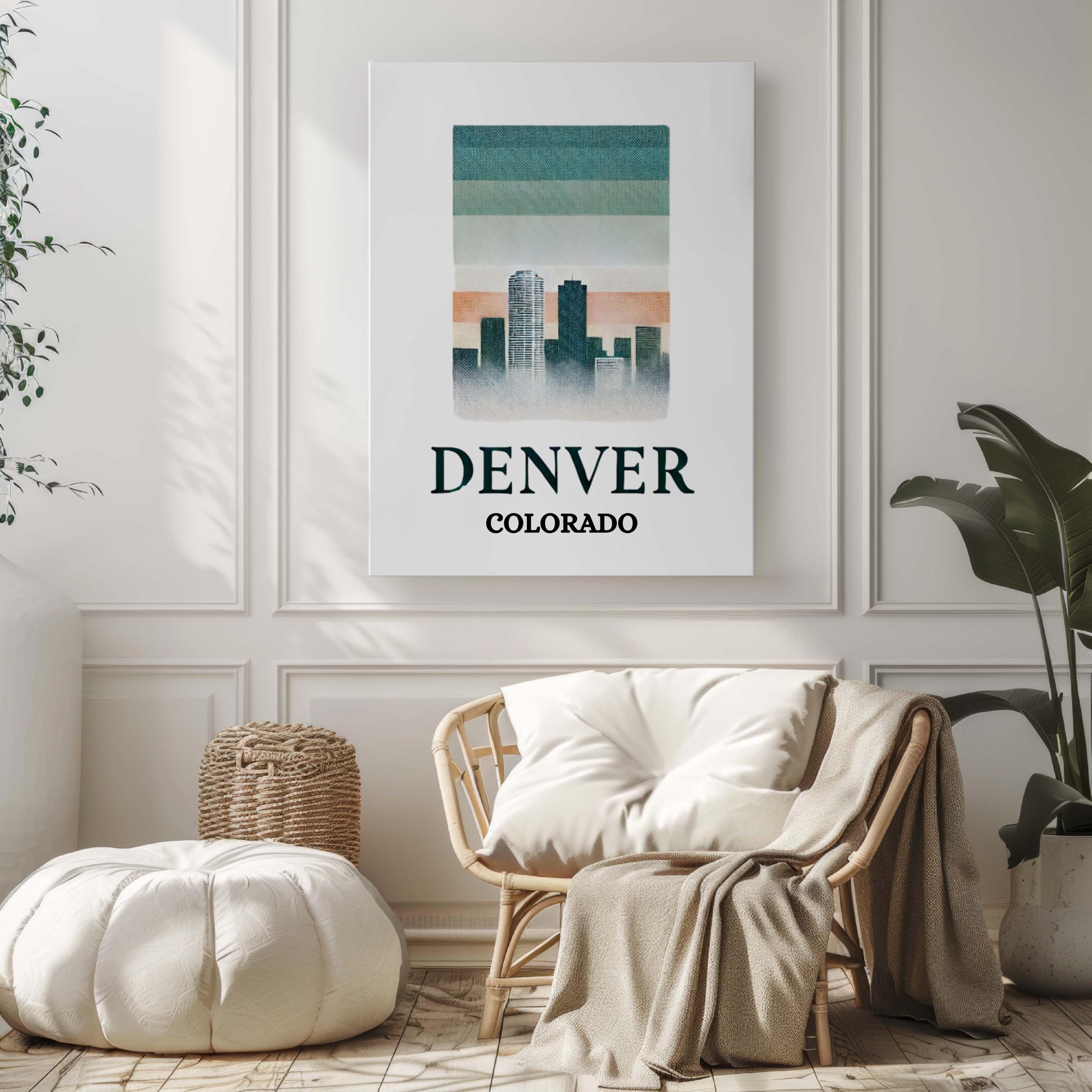 Denver Print Colorado Wall Art Travel Decor Housewarming & Graduation Gift College Room Poster