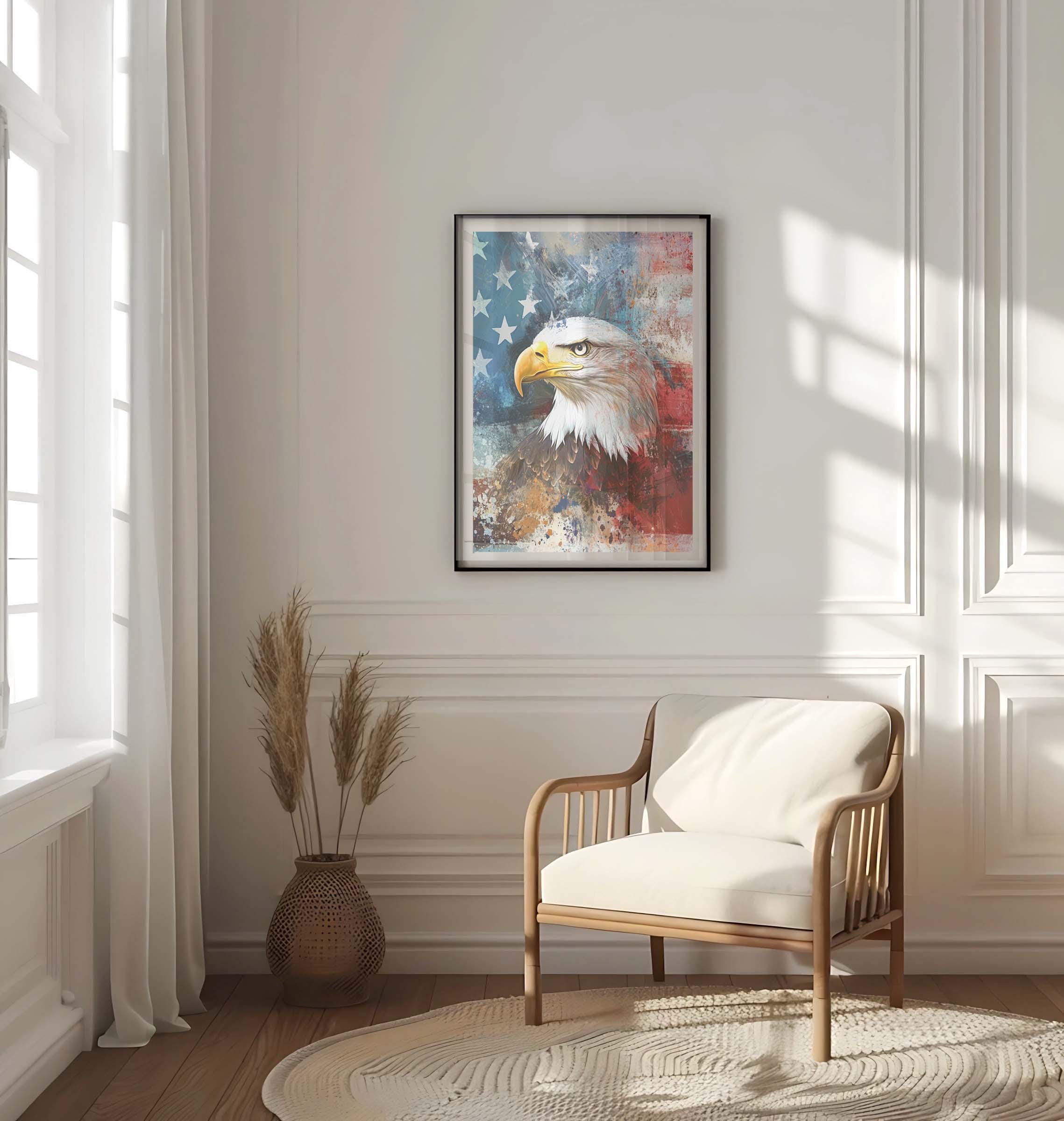 Bald Eagle Abstract Wall Art - United States