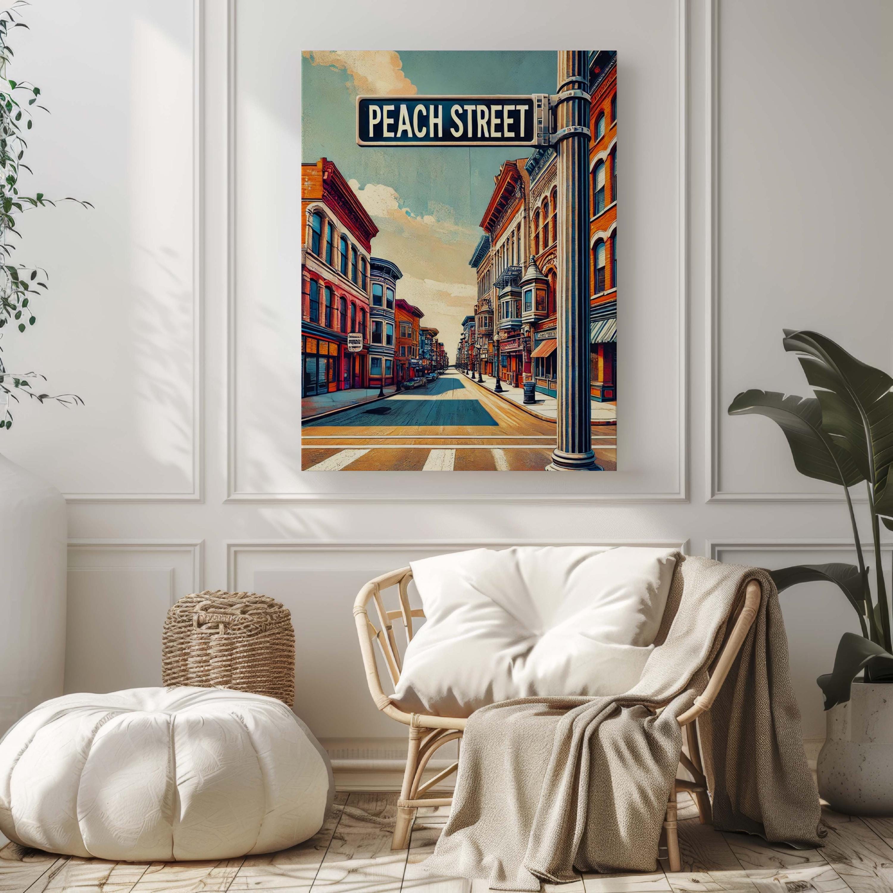 Peach Street Print - Erie, Pennsylvania, USA