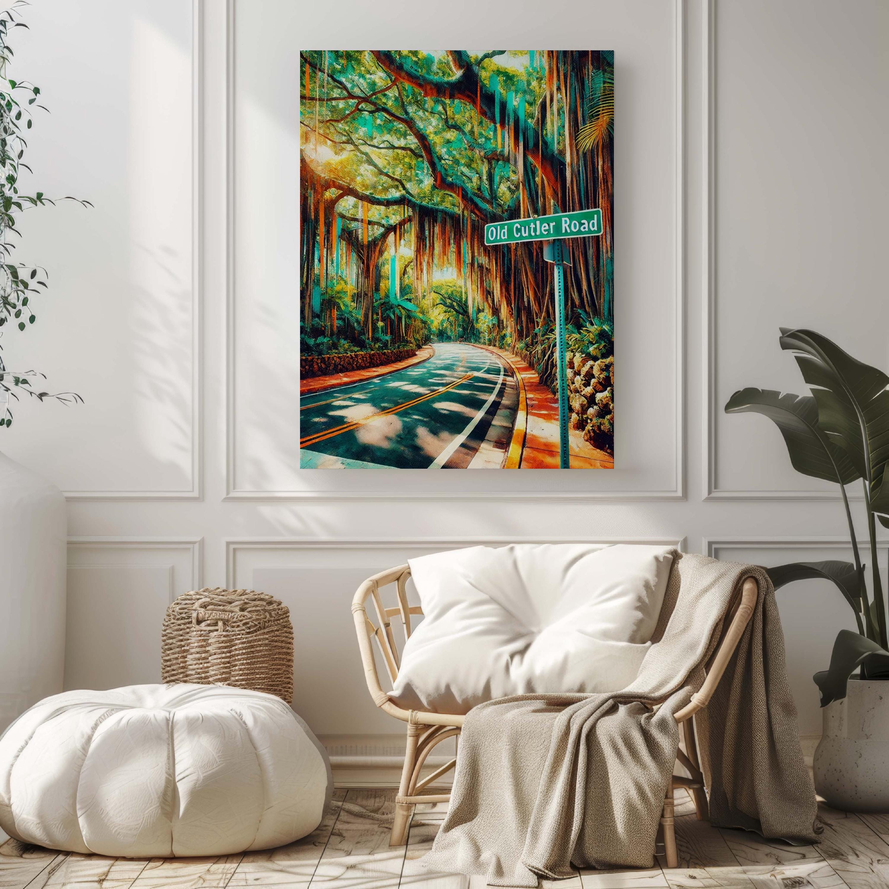 Old Cutler Road Print Vintage - Coral Gables, Florida, USA