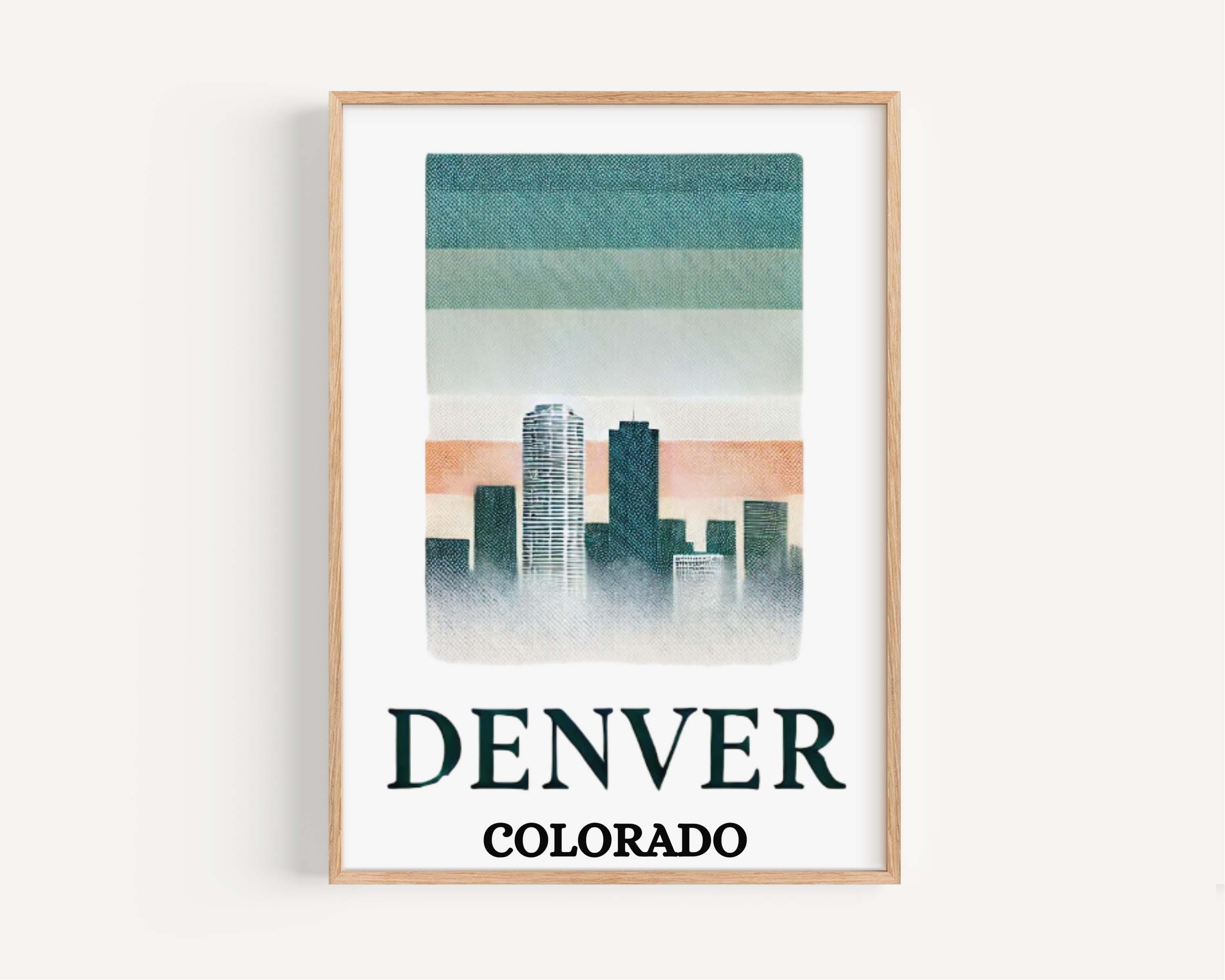 Denver Print Colorado Wall Art Travel Decor Housewarming & Graduation Gift College Room Poster