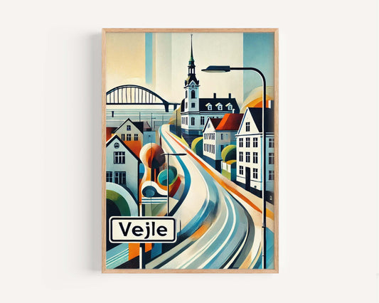 Vejle Art Print - Denmark City Wall Art, Travel Poster & European Home Decor, Perfect Housewarming Gift