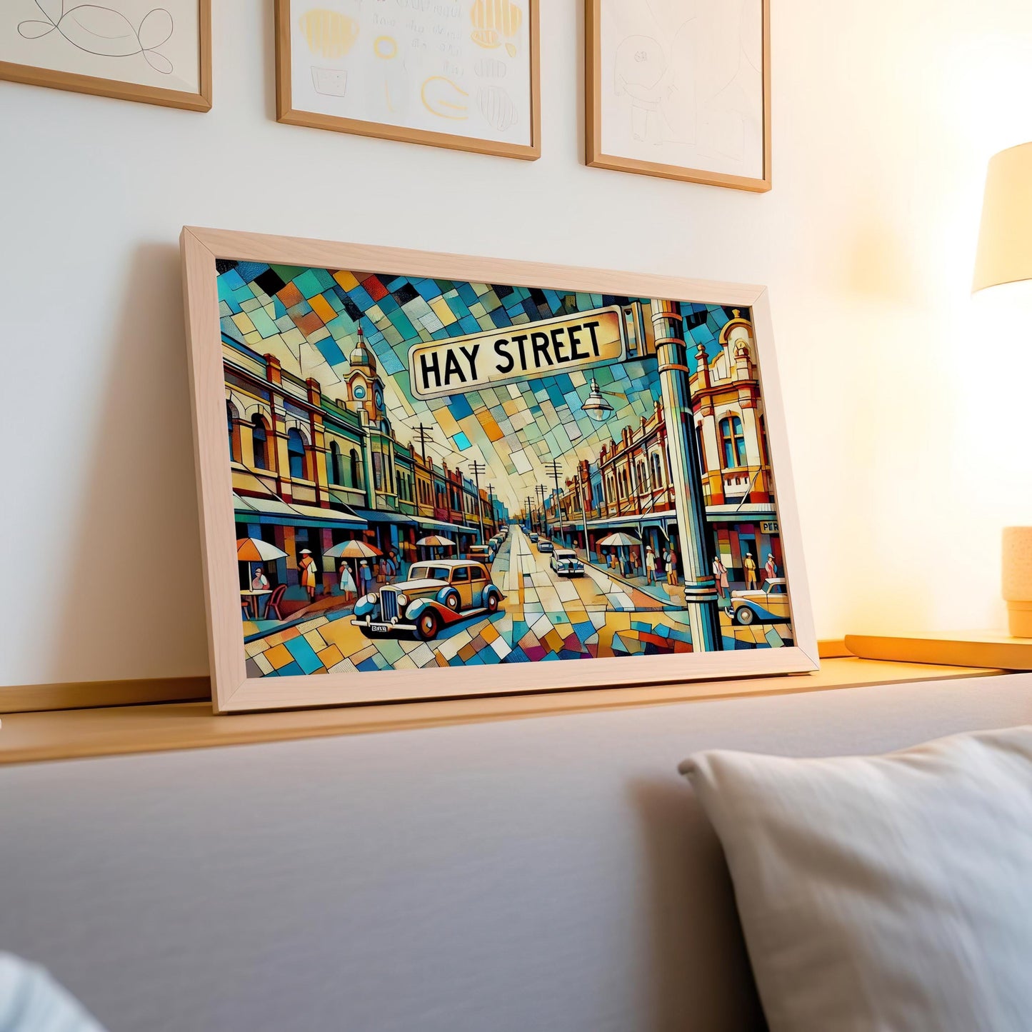 Hay Street Wall Art Print - Perth Travel Poster, Australia Gift, Housewarming Decor, Hay St Australia Art, Modern Urban Landscape