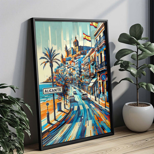 Alicante Art Wall Print – Spain City Travel Poster, European Home Decor, Housewarming Gift, Alicante Spain Map Illustration