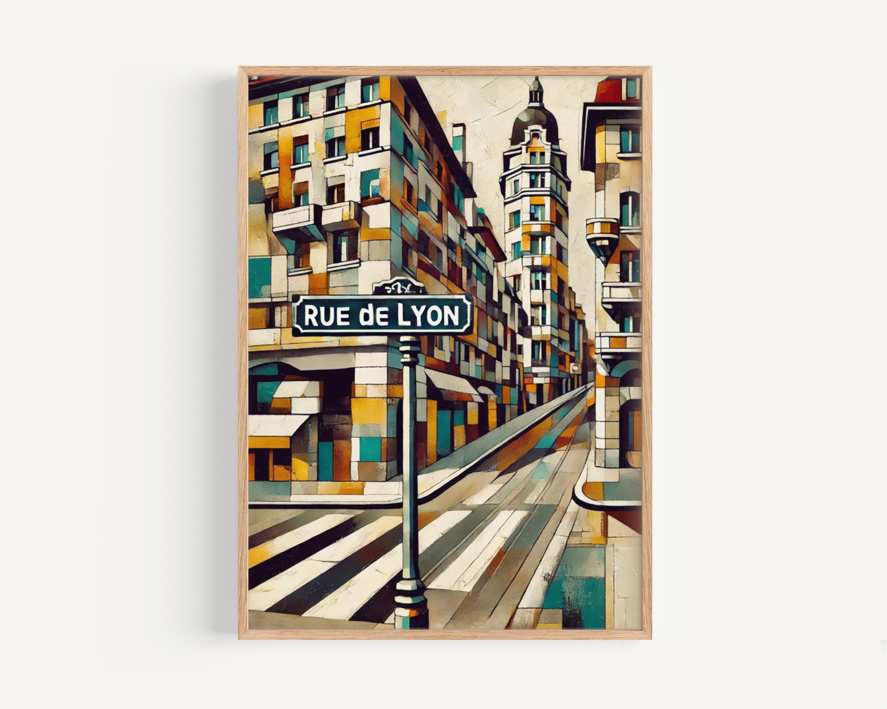 Paris Rue de Lyon Wall Art Print - French Travel Poster, Paris Gift, Housewarming Decor, Elegant Parisian Artwork for Home or Office