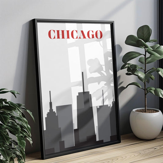 Chicago Wall Art Skyline Print for Dorm & Home Decor, College Gift, Travel Wall Artwork, Housewarming Present