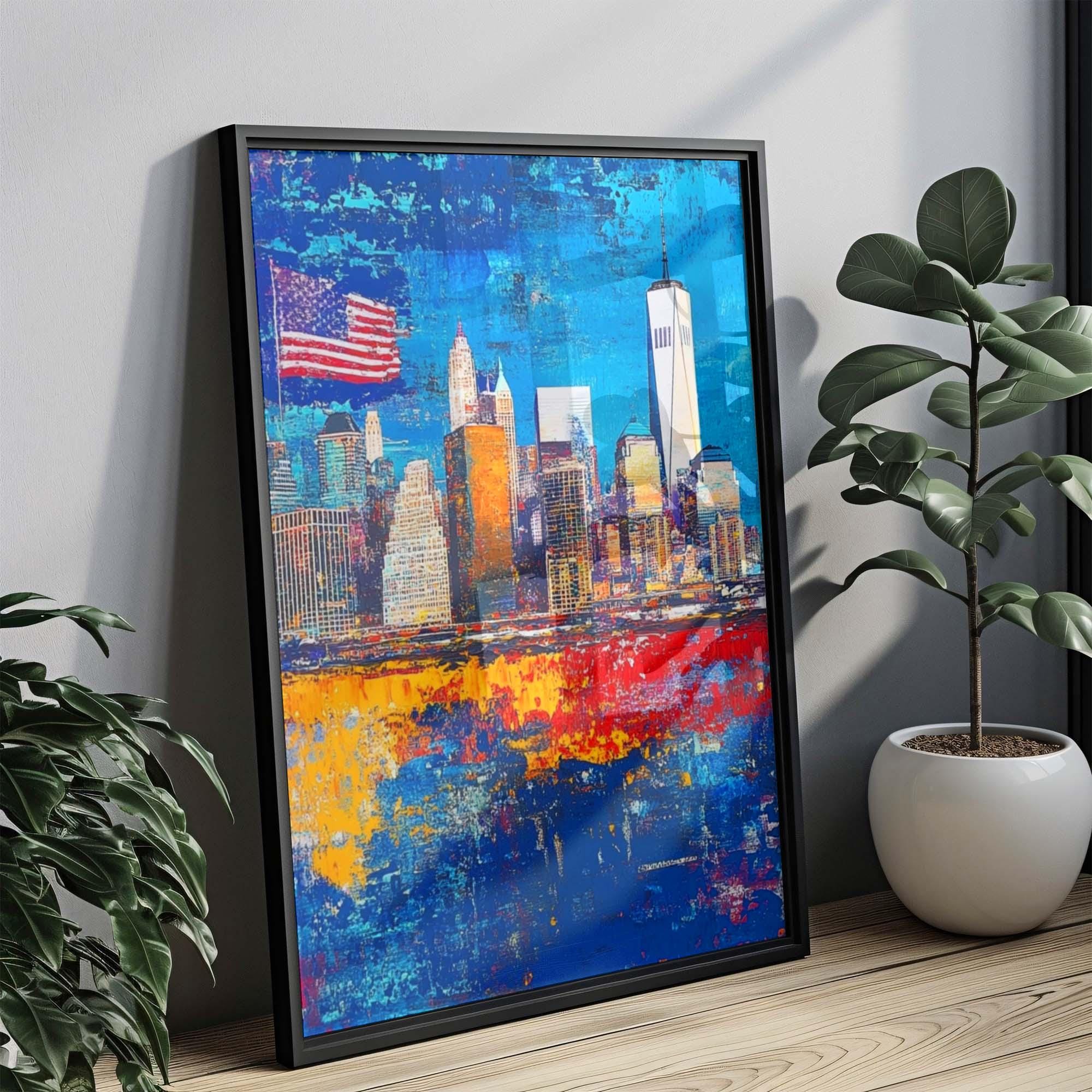 City Skyline Poster Patriotic - USA