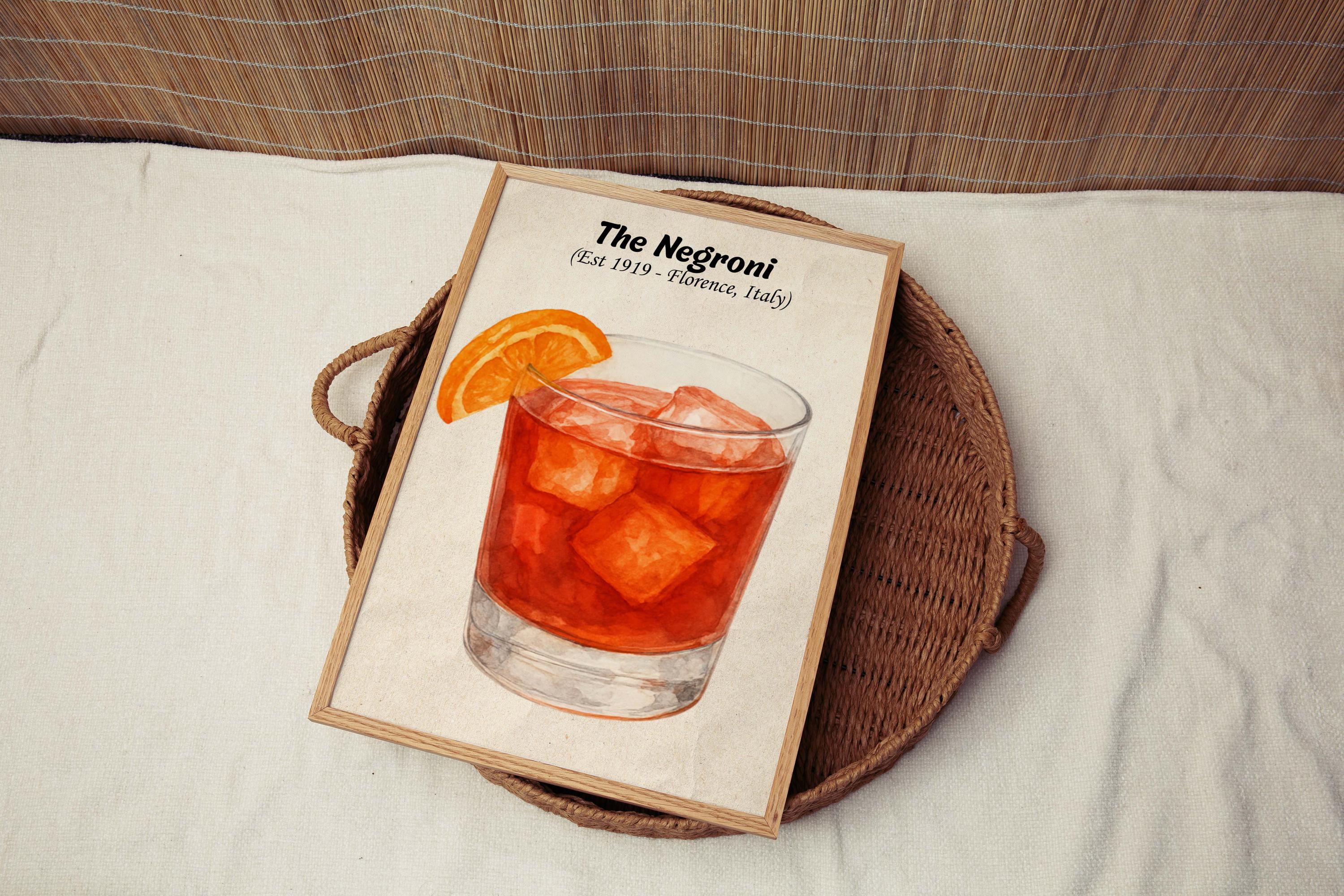 Negroni Cocktail Poster Vintage - Italy