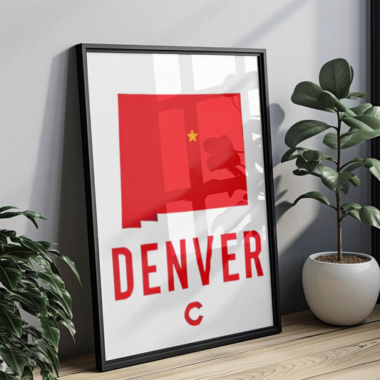 Denver Wall Art Print - Colorado Travel Decor, Home & College Gift, Modern Housewarming Artwork, Stylish CO Map Poster