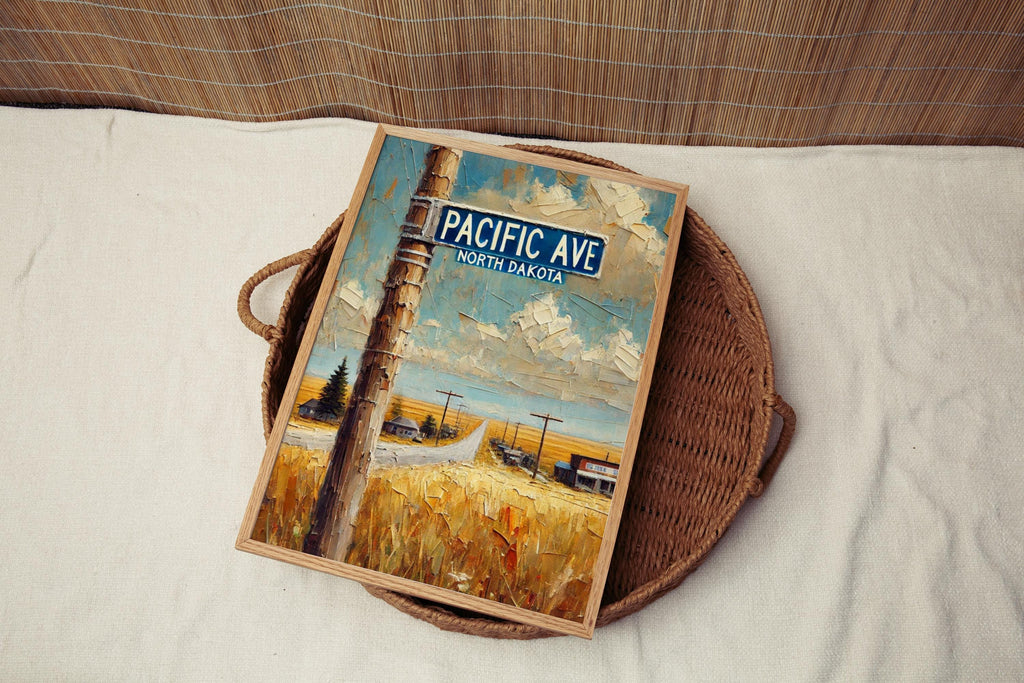 Pacific Avenue Wall Art, Bismarck Print, North Dakota Art, “City” Gift, Travel Souvenir, Travel Poster,  “State” Art, PERSONALIZED GIFT