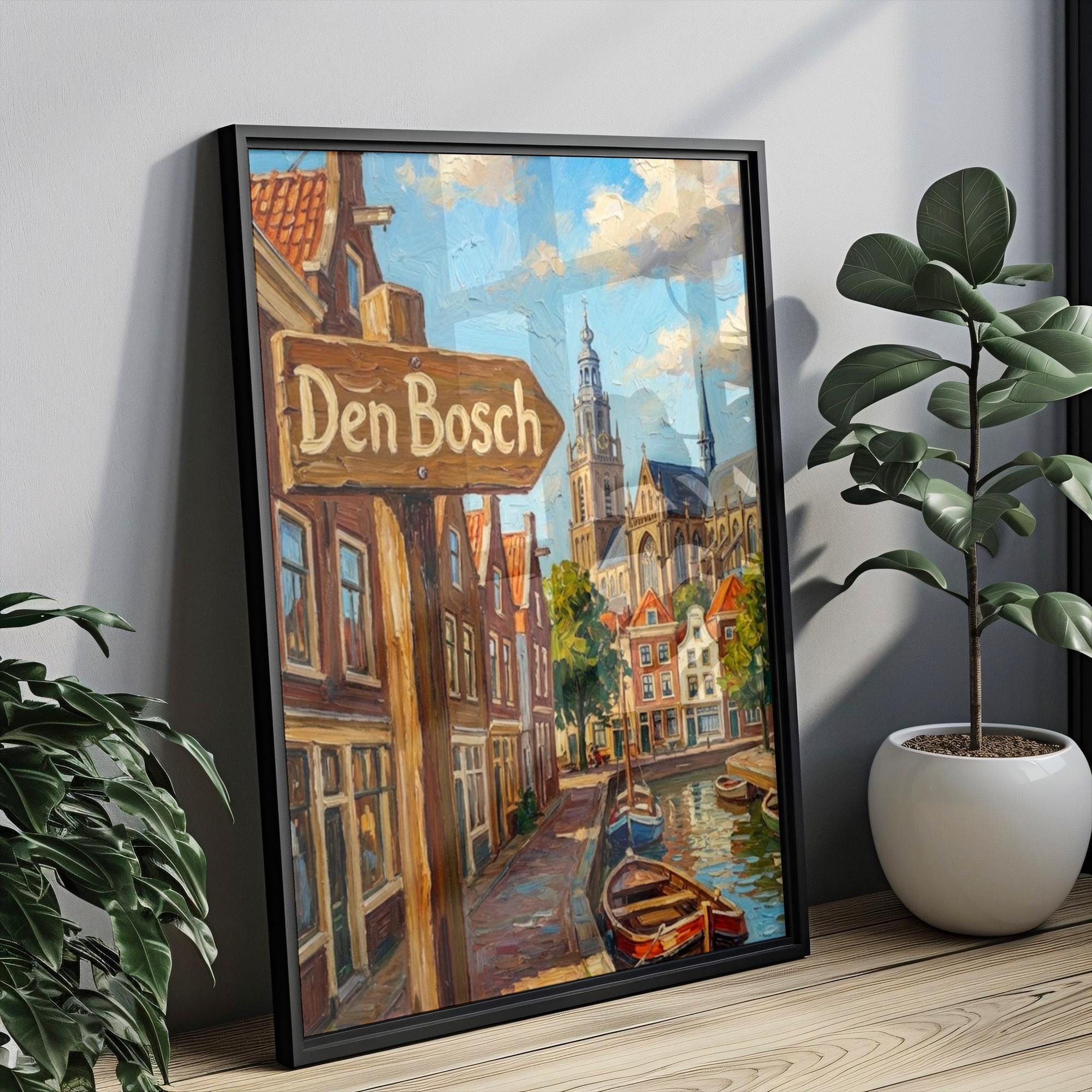 Den Bosch Street Sign Wall Art Print: Historic Dutch City Travel Poster