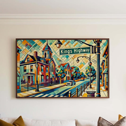 Haddonfield Art Kings Highway Wall Art Print - Travel Poster & Jersey Gift, Haddonfield Home Décor, Housewarming Present