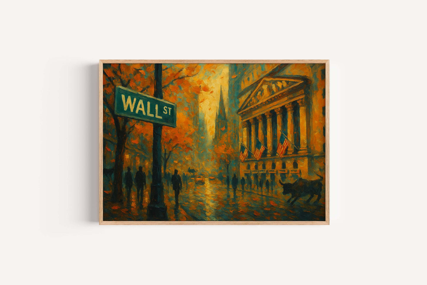 Wall Street Autumn Print – New York Stock Exchange, Financial Art