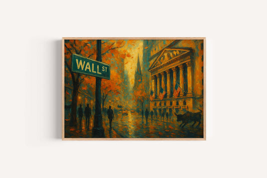 Wall Street Autumn Print – New York Stock Exchange, Financial Art