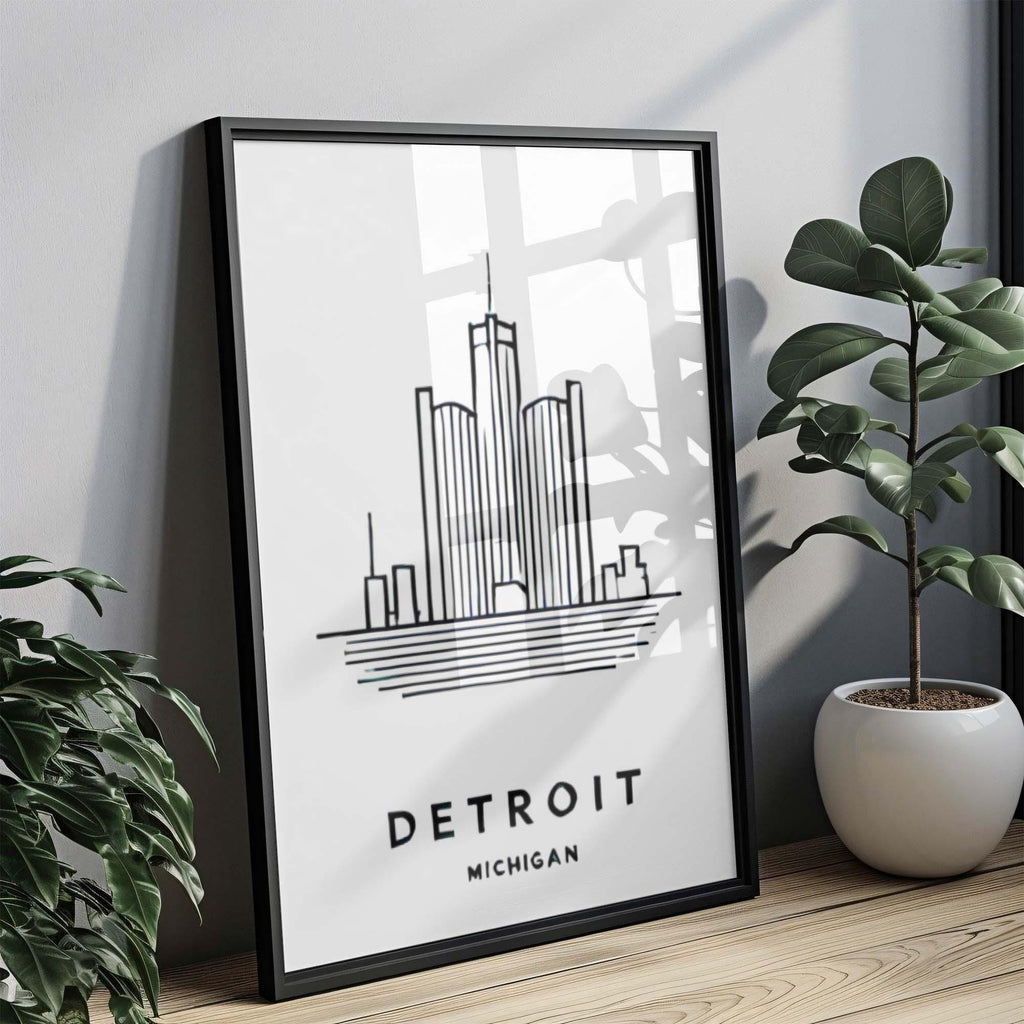 Detroit Map Print - Detroit, Michigan, USA