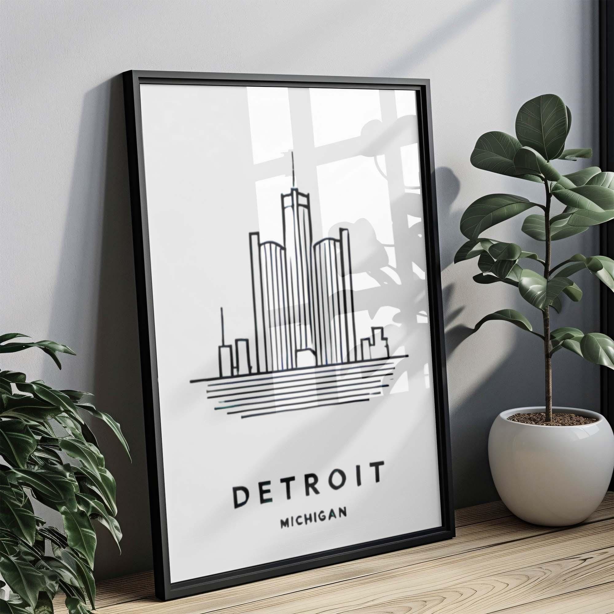 Detroit Map Print - Detroit, Michigan, USA