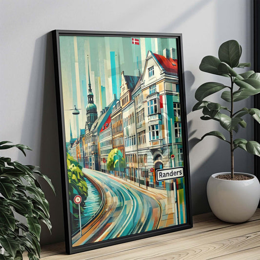 Randers Art Wall Print - Denmark City Travel Poster, European Home Decor, Housewarming Gift, Randers Wall Art Map, Scandinavian Style