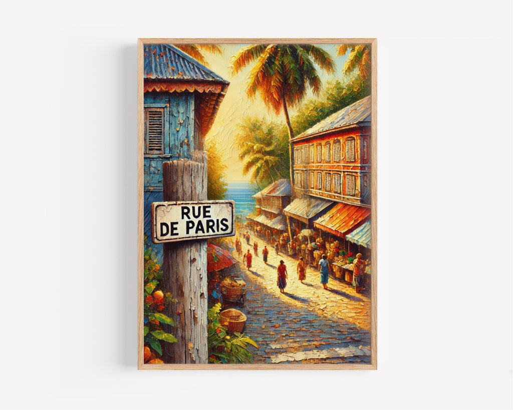 Rue de Paris Wall Art, Port Vila Print, Vanuatu Art, Travel Souvenir, Tropical Street Scene, French-Inspired Decor, Fine Art Print, Gift