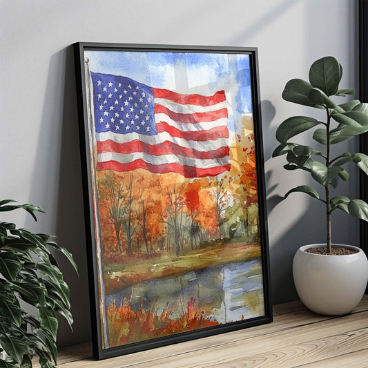 American Flag Artwork | Patriotic USA Wall Art | United States Home Decor Poster | USA Print for Living Room or Office