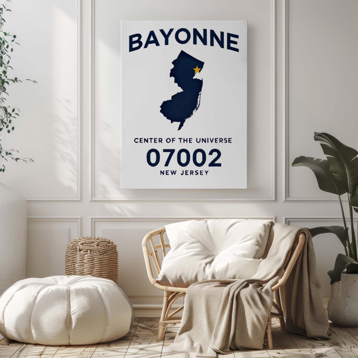Bayonne Print: New Jersey Wall Art Center of the Universe Travel Decor Housewarming & College Gift