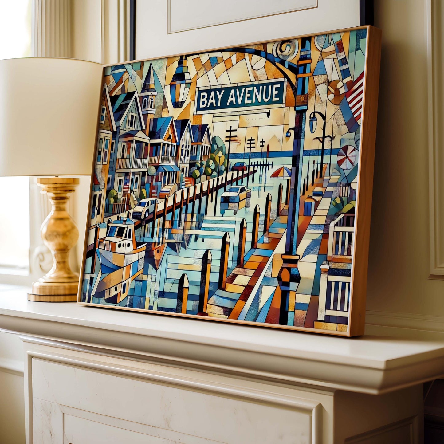 Bay Ave Print Long Beach Island Art Travel Poster Wall Decor LBI Gift Housewarming Beach House Wall Art