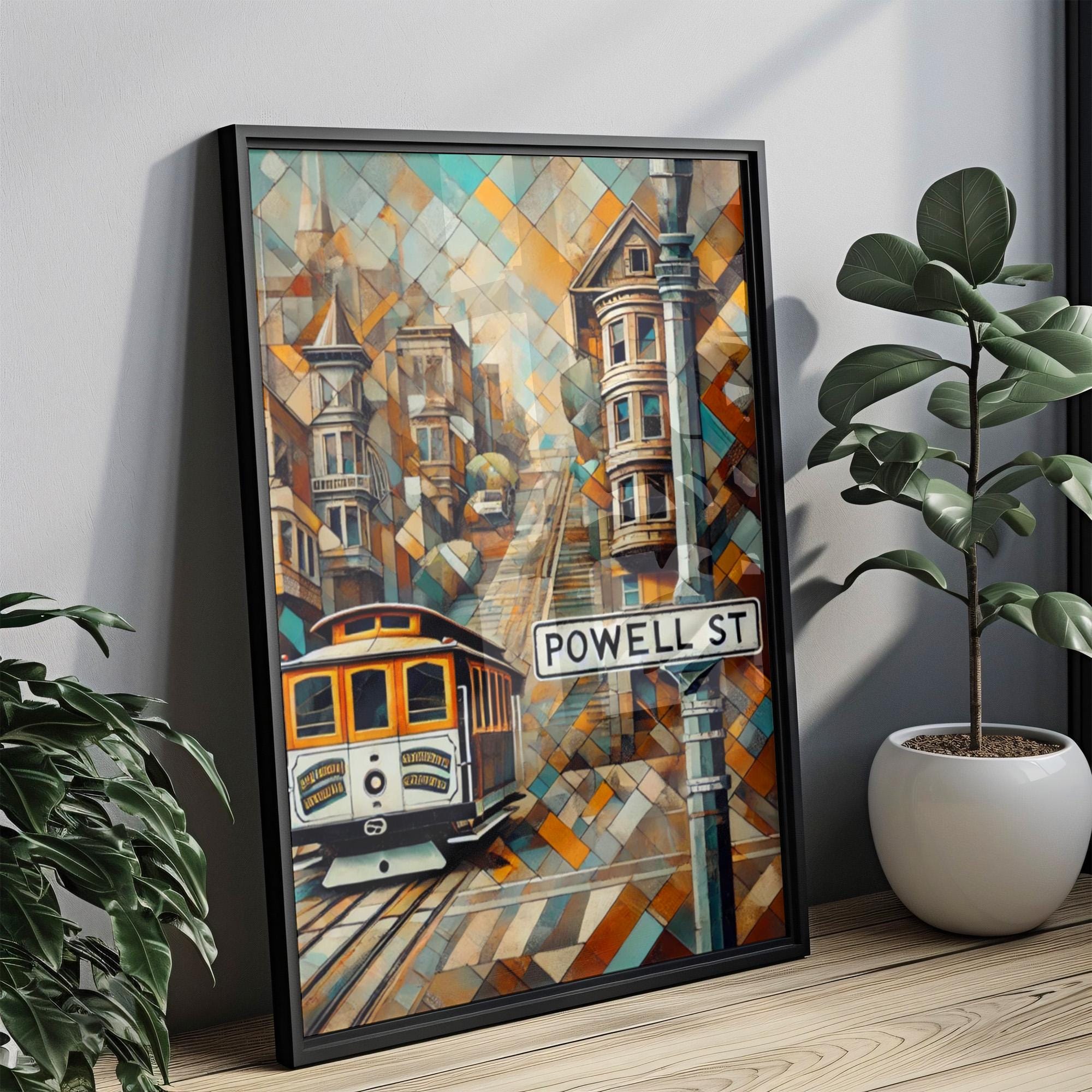 Powell Street Wall Art San Francisco Print California Art Travel Poster California Gift Travel Souvenir Home Decor Modern Street Sign Art