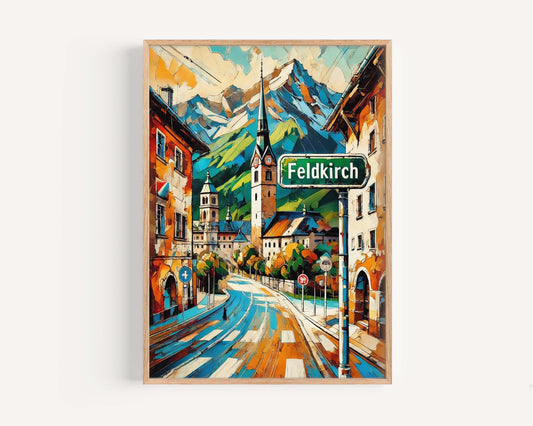 Feldkirch Art Print - Austria Travel Poster, European City Wall Art, Housewarming Gift, Feldkirch Austria Home Decor, Travel Gift