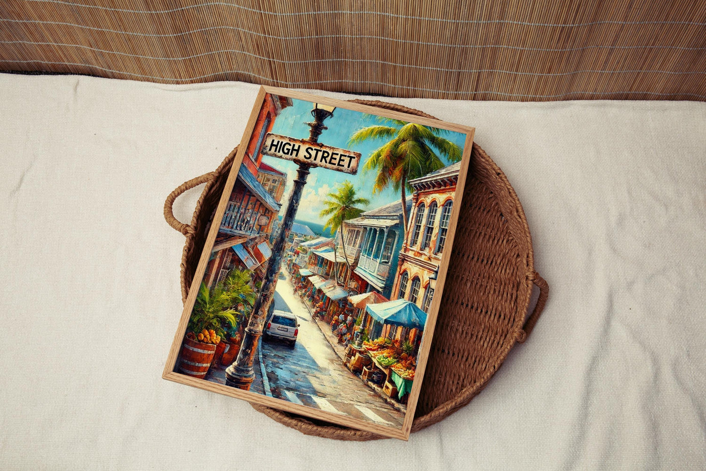 Antigua and Barbuda High Street Wall Art | St. John’s Print | Island Artwork | Travel Souvenir | Vibrant Cityscape Poster | Fine Art Print