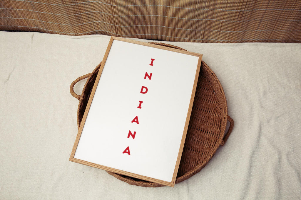 College Map Wall Art - Indiana, USA