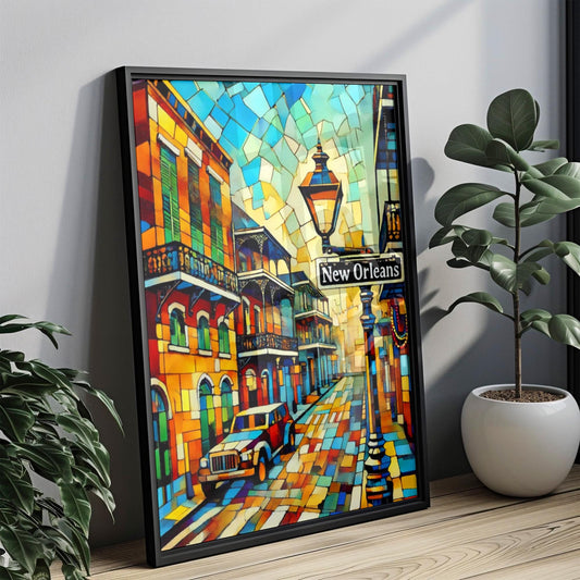 USA New Orleans Wall Art Print - Louisiana Travel Poster and Gift, Housewarming Decor for Home & Office