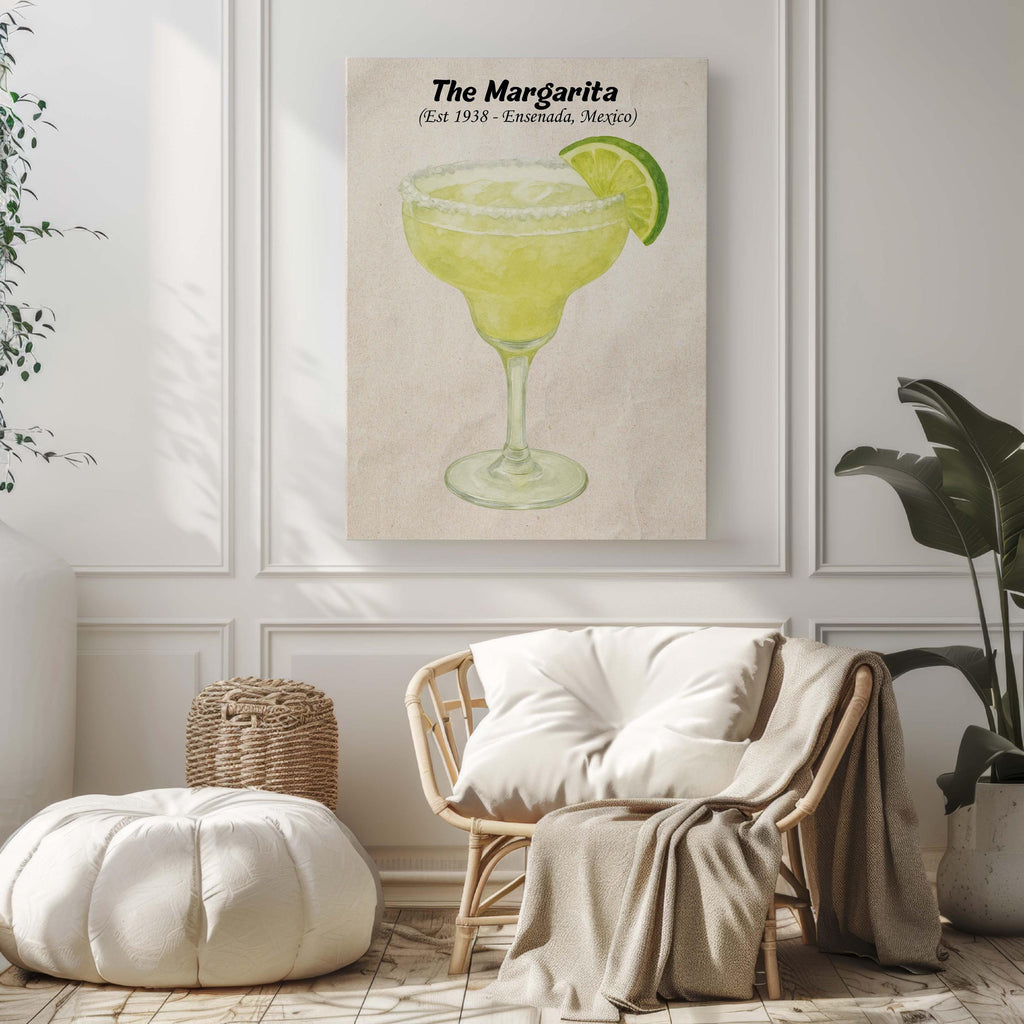 Margarita Cocktail Watercolor Print - Mexico