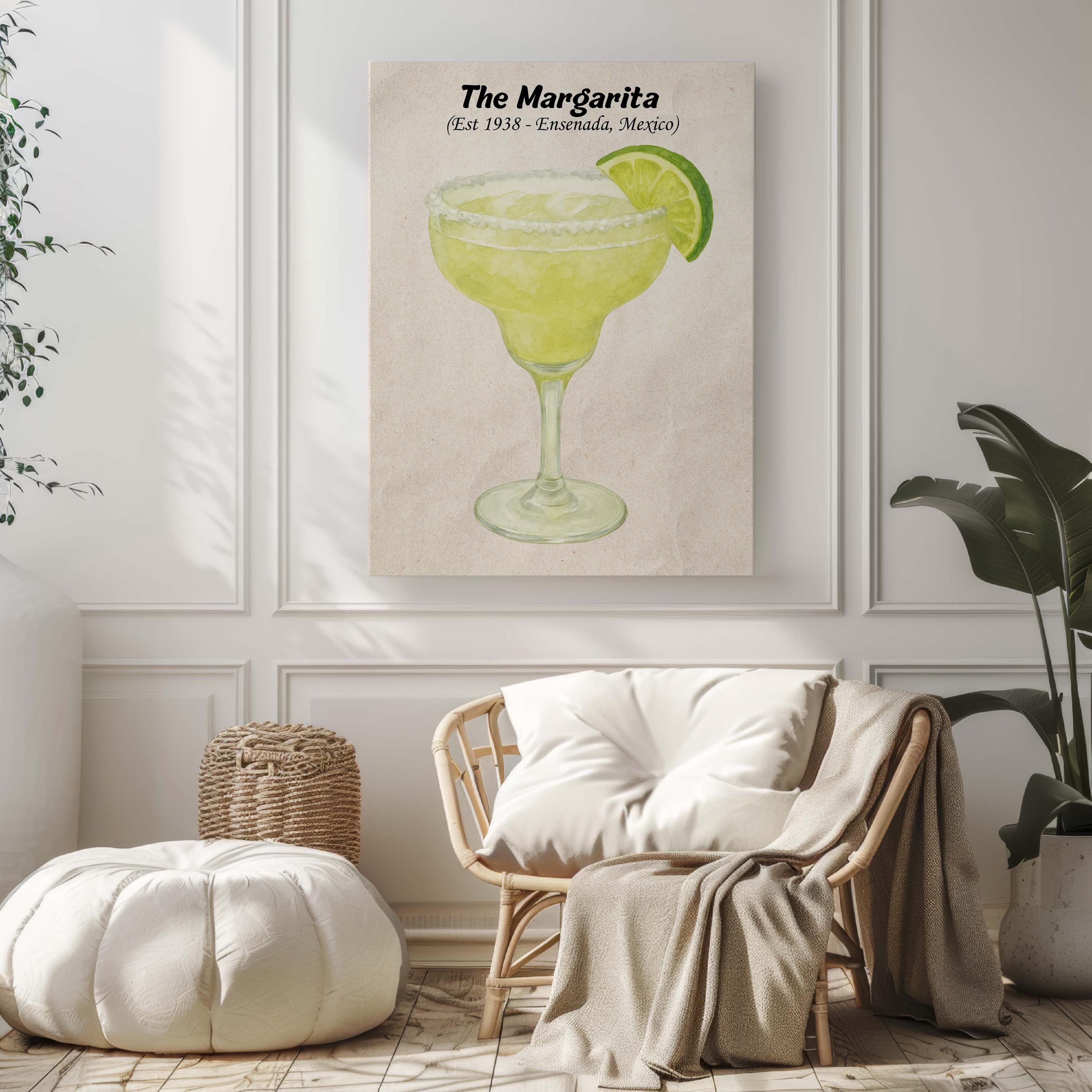 Margarita Cocktail Watercolor Print - Mexico