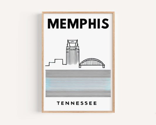 Memphis Print | Tennessee Wall Art, Travel Decor, College Dorm Gift, Housewarming & Home Decoration, TN City Map Artwork