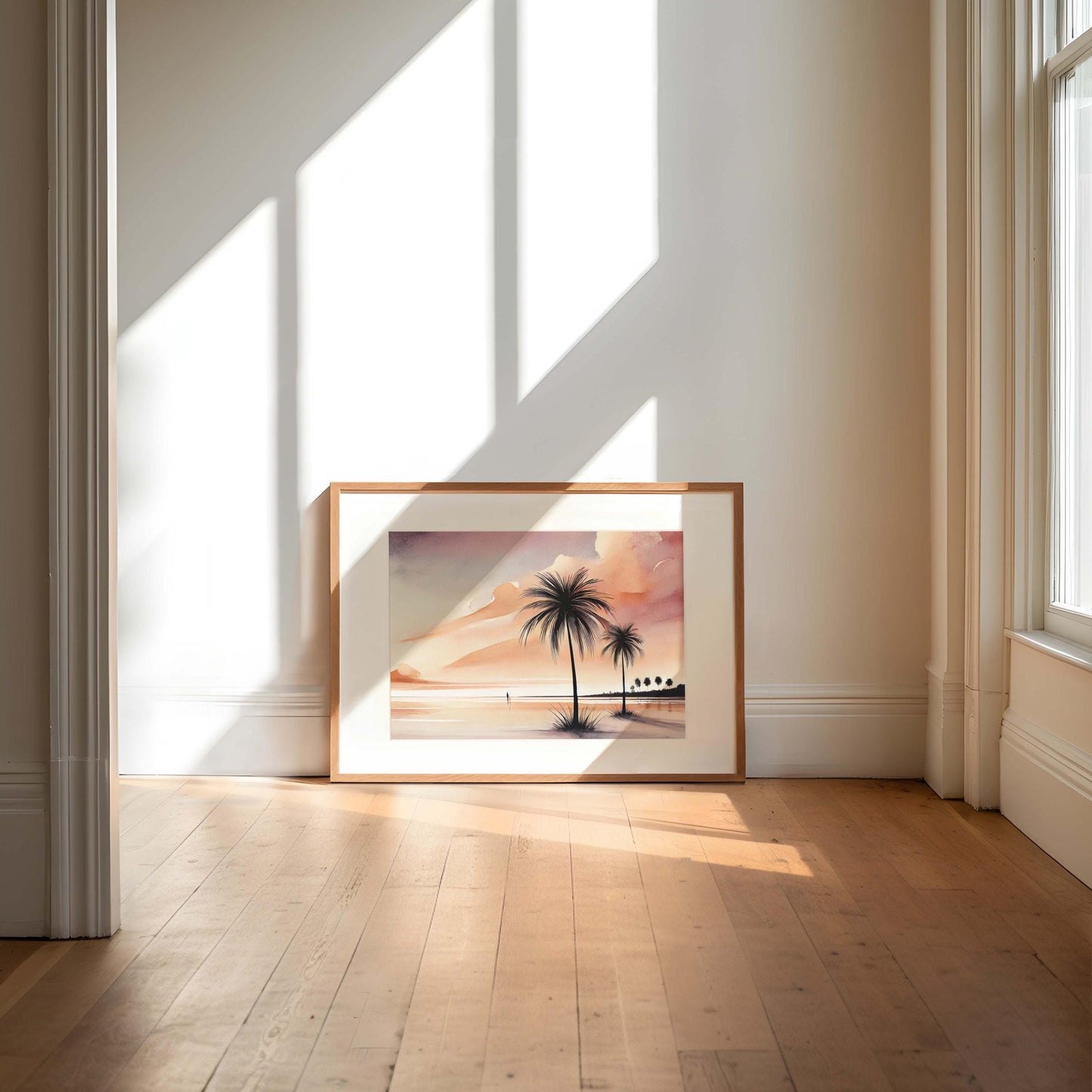 Nature Gift Palm Tree Wall Art, Beach Print, Tropical Home Decor, Housewarming & New Home Wall Art, Family Nature Illustration