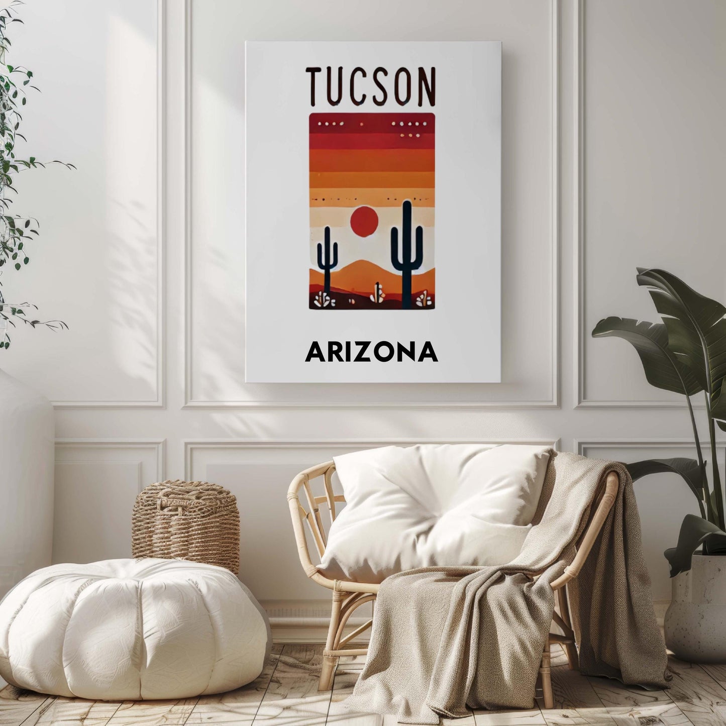Tucson Print - Arizona Wall Art, Travel Decor, College Dorm Gift, Housewarming & Home Decoration, Southwestern AZ Artwork
