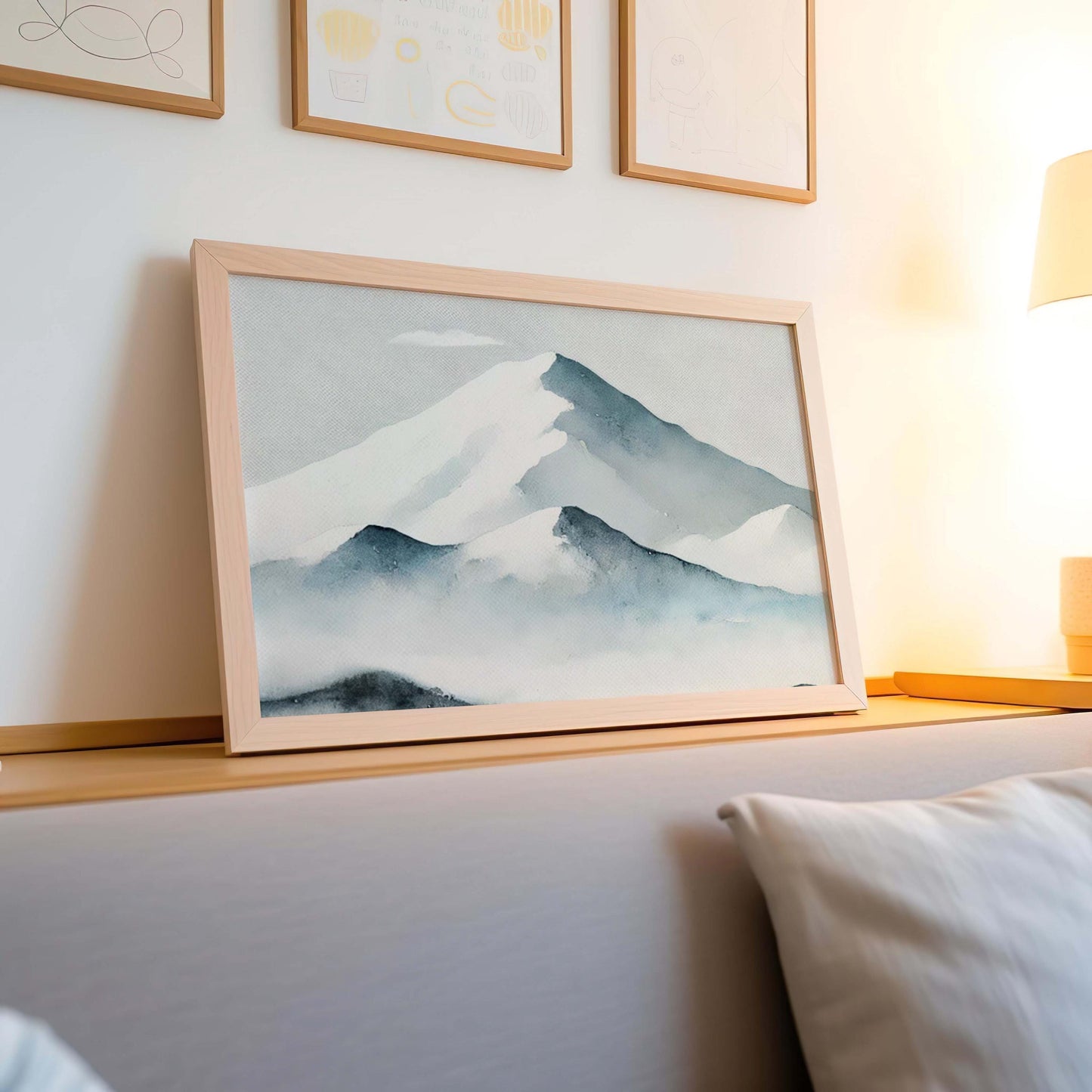 Nature Gift Mountain Wall Art - Snowy Mountain Print, Cozy Home Decor, Housewarming & New Home Family Art, Rustic Nature Decoration