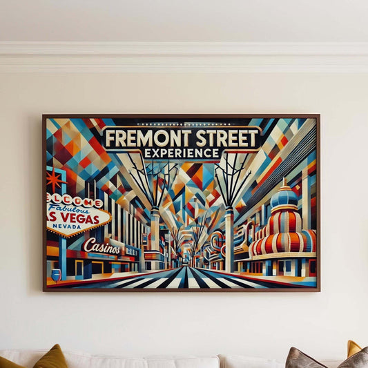 Fremont Street Wall Art Print - Las Vegas Travel Poster, NV Gift, Fremont Street Experience Home Decor, Housewarming & Vacation Memory Gift