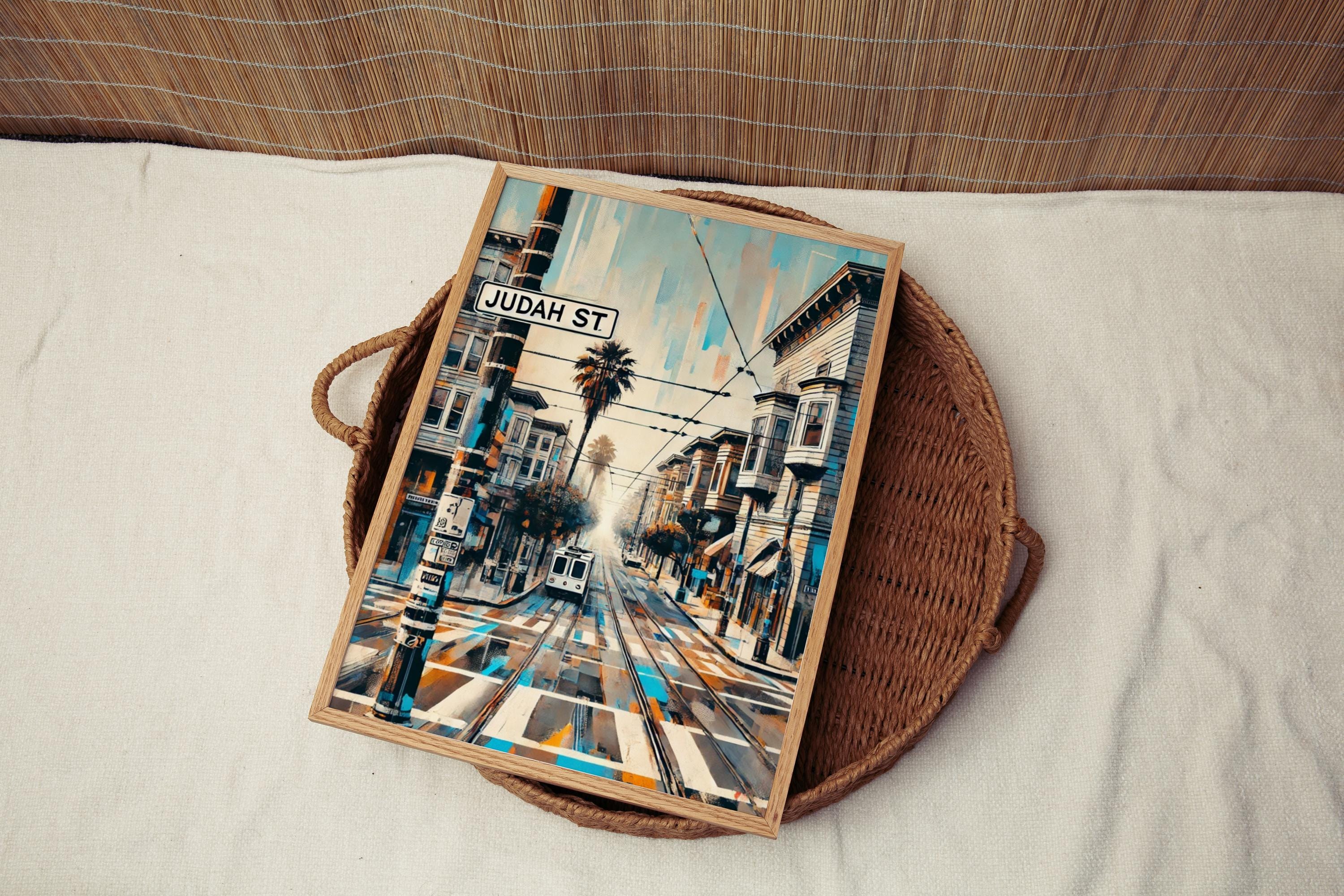 San Francisco Judah St Wall Art - Modern Travel Poster, California Street Print, Unique City Artwork, Housewarming Gift, San Fran Decor