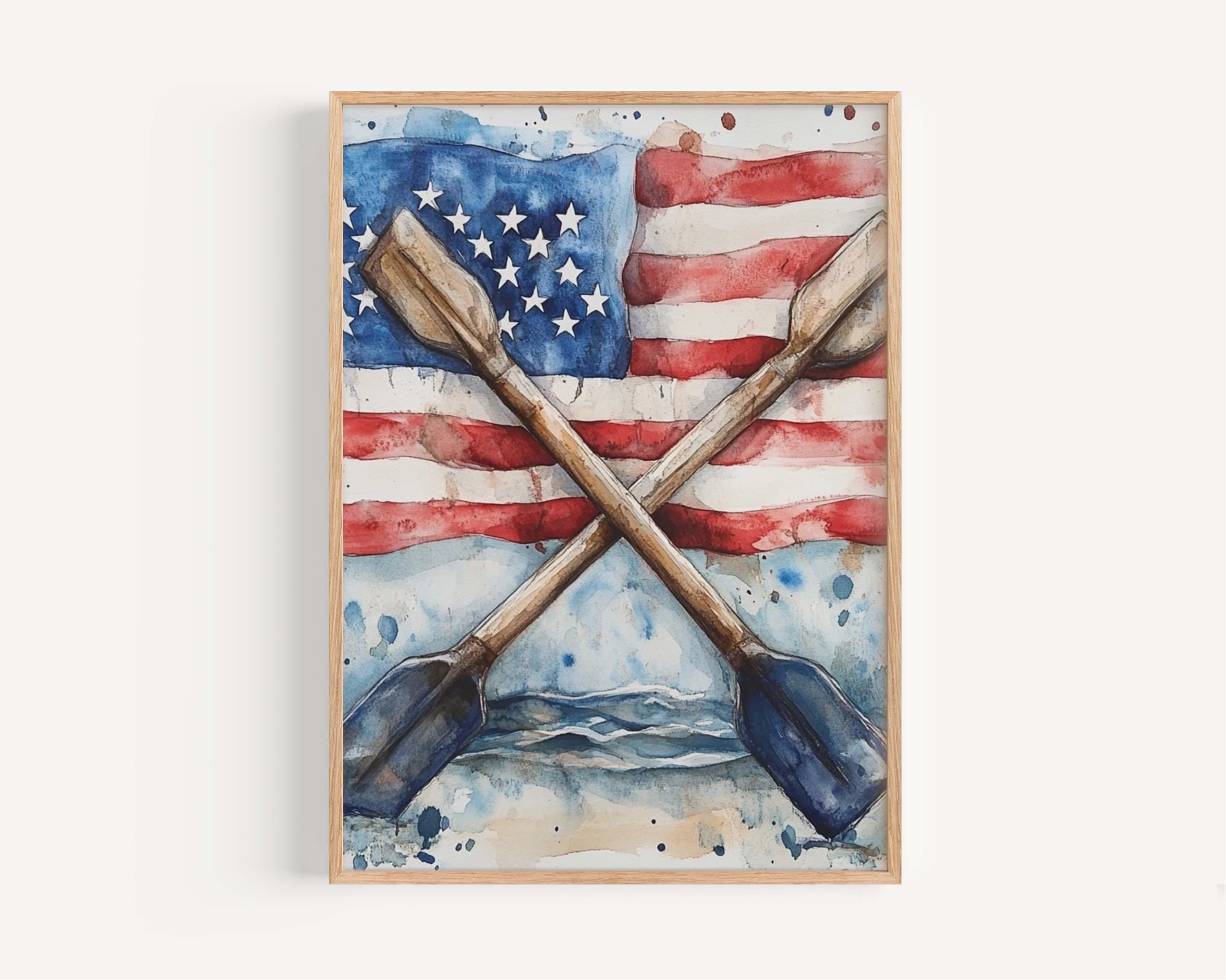 Boat With Oars Poster Patriotic - USA