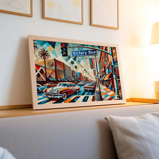 Victory Blvd Print - Los Angeles Art Wall Decor, California Travel Poster, LA Gift & Housewarming Present